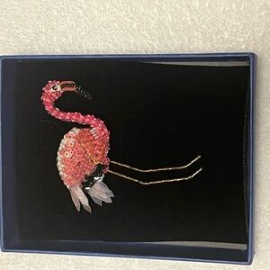 Trovelore Flamingo Beaded Brooch